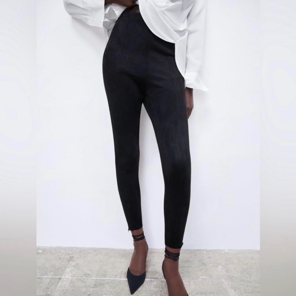 Zara Black Suede Women's Pants